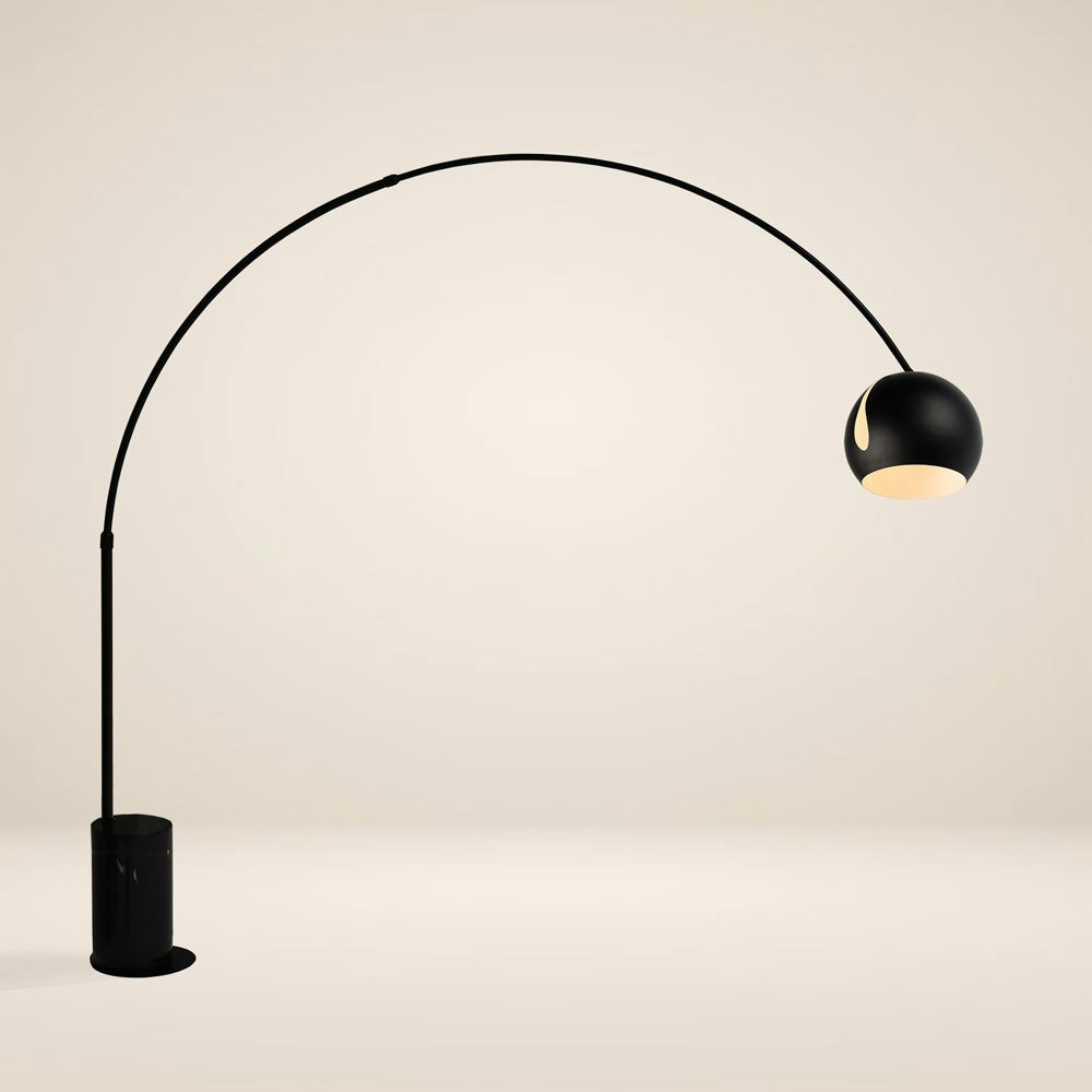 s.luce Ball Design-Bogenlampe mit Marmorfuß modern 1