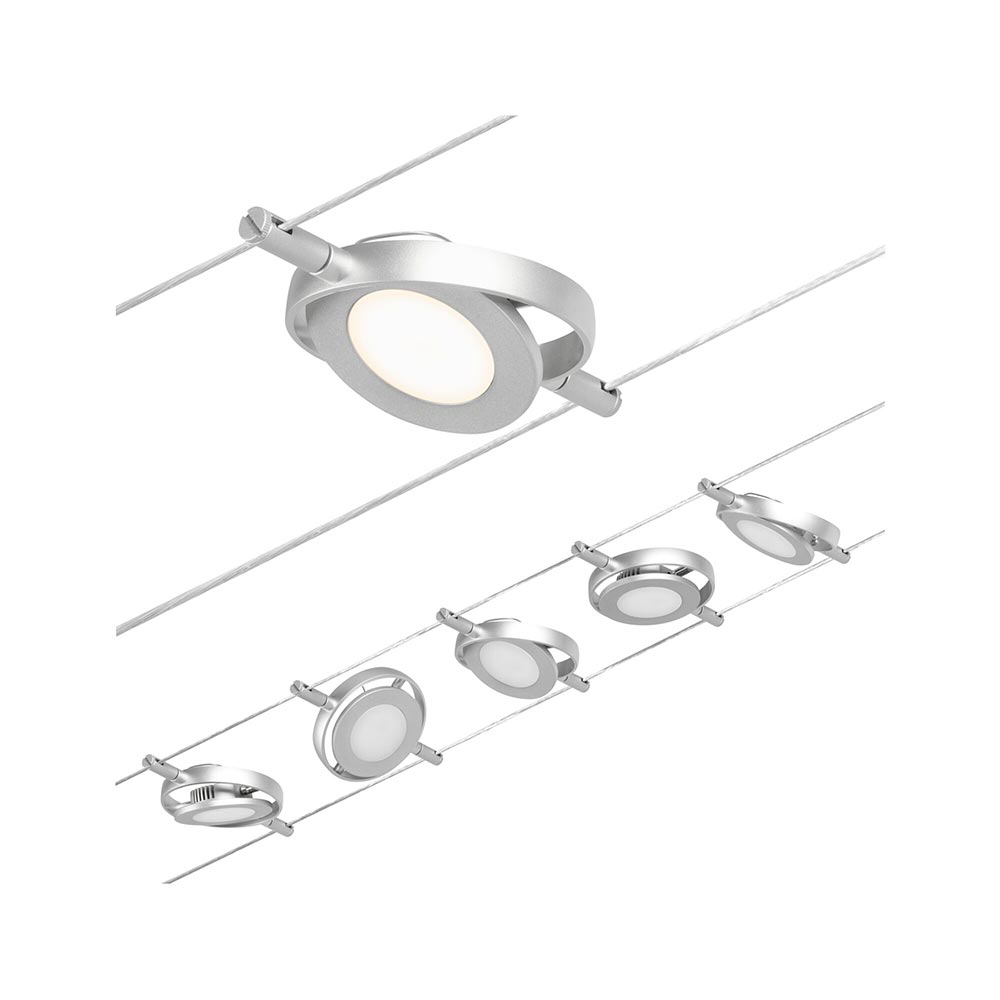 S.Luce CorDuo LED Seilsystem Round Mac Basis-Set Chrom-Matt