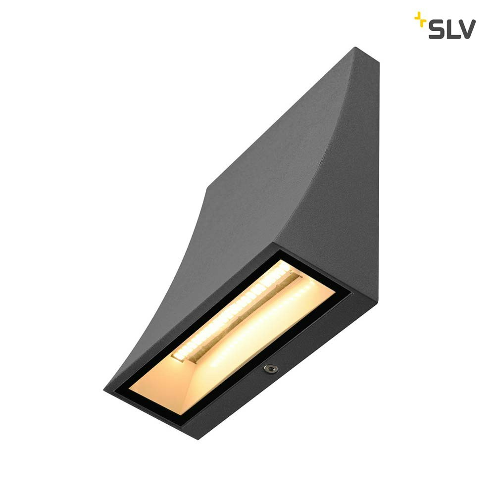 SLV Delwa Wide LED Outdoor Wandleuchte 3000K 100° Schwarz IP44 thumbnail 3