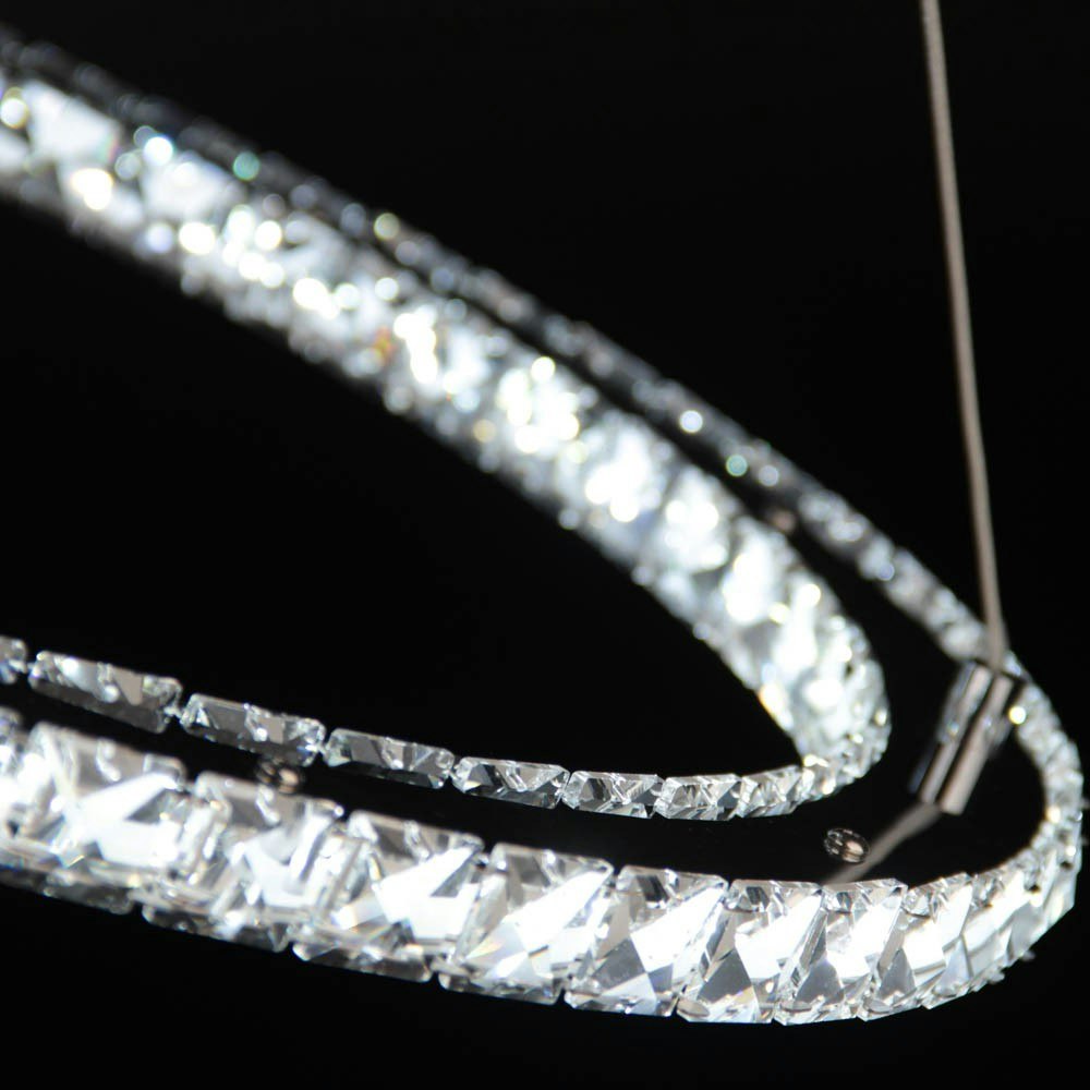 Kristall Design LED Hängeleuchte Varrazo mit 2 Ringen zoom thumbnail 3