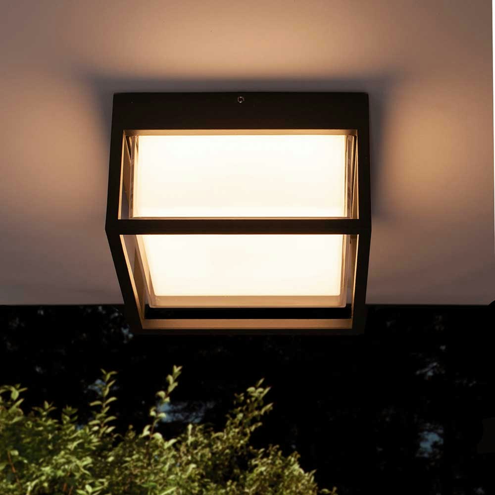 Mantra Chamonix Square Outdoor LED Ceiling Light 2