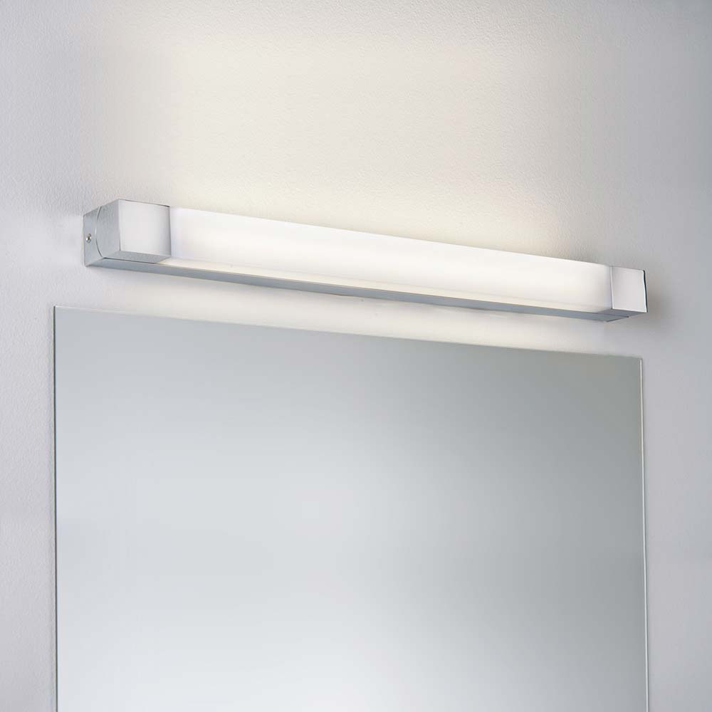 S.Luce Wandleuchte Quasar IP44 LED 10,5W 700mm Chrom Weiß Acryl