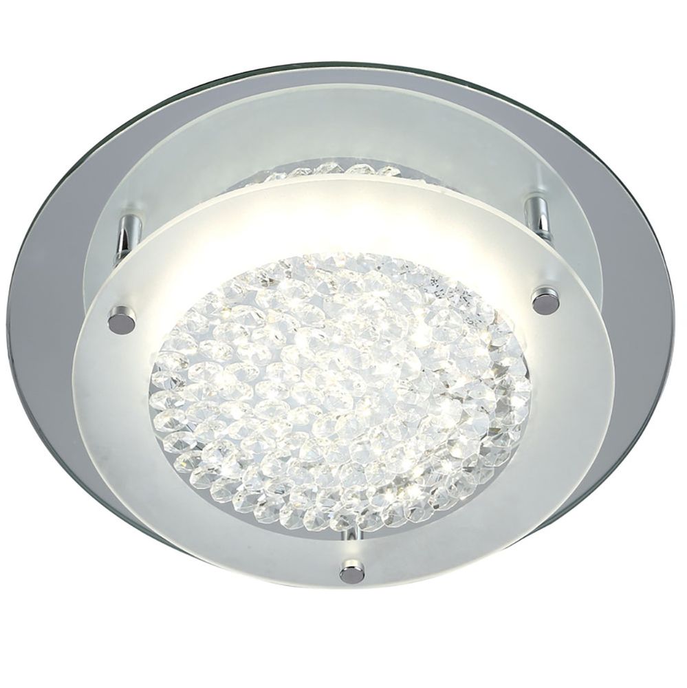 S.Luce Mantra Crystal LED Mirror runde Deckenlampe