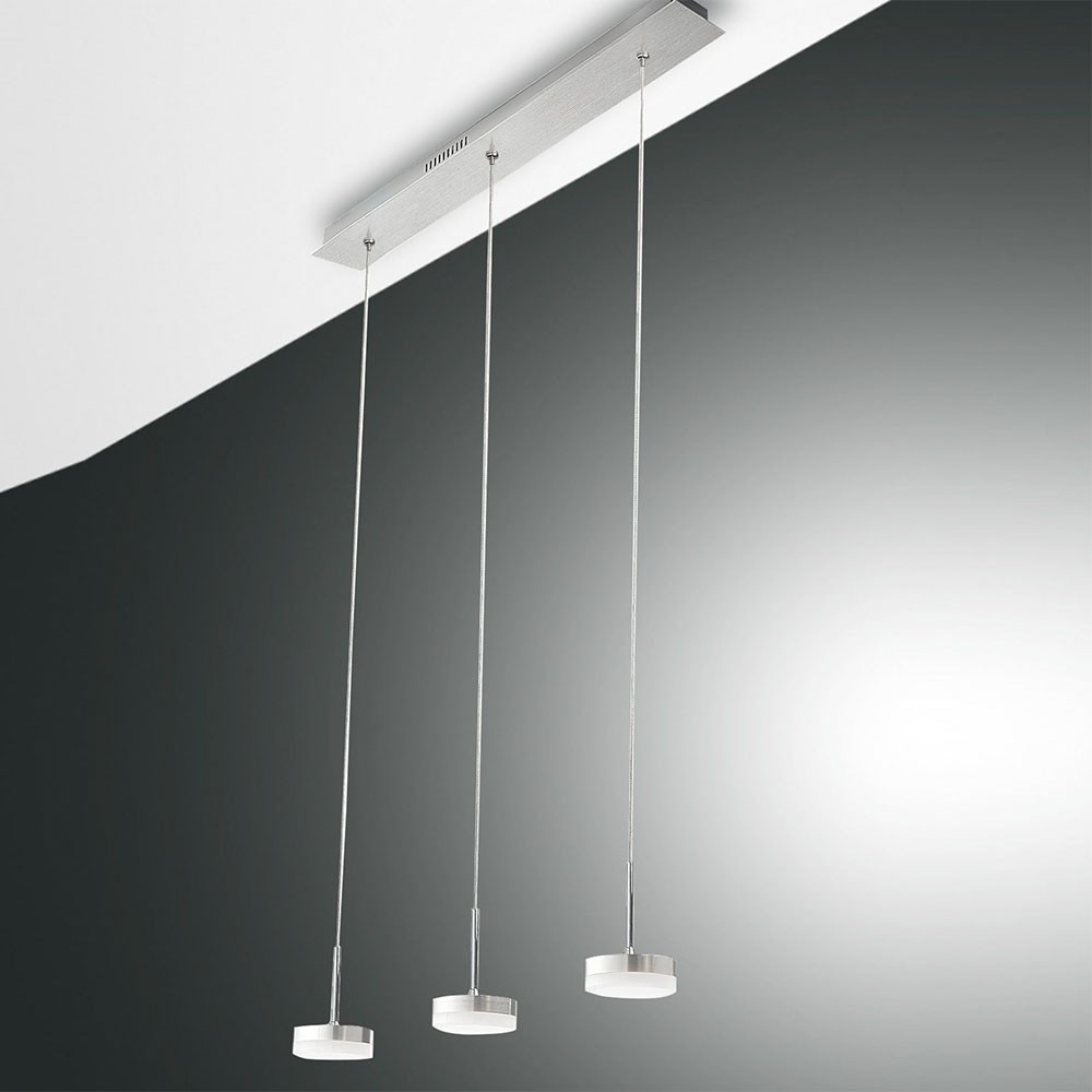 S.Luce Dunk LED Pendelleuchte 65cm Dimmbar & längenjustierbar Alu-Gebürstet