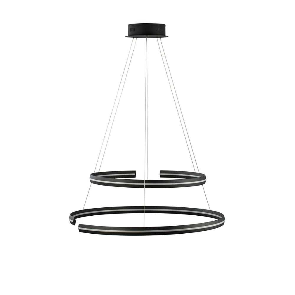 Nova Luce Torrente LED Lampe à suspendre 3422lm noir thumbnail 3