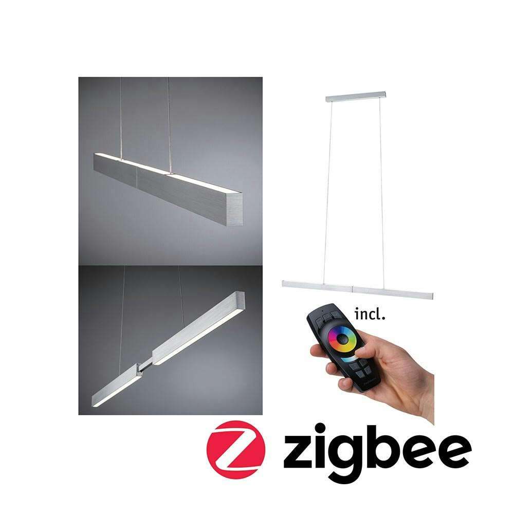 LED Pendelleuchte Smart Home Zigbee Aptare Alu-Gebürstet 1