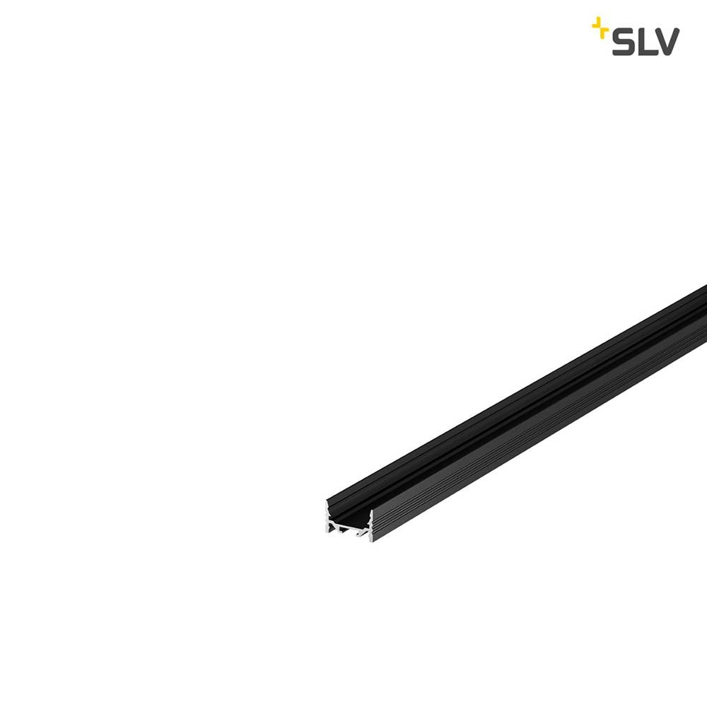 SLV Grazia 20 LED Aufbauprofil Flach Gerillt 1m Schwarz 