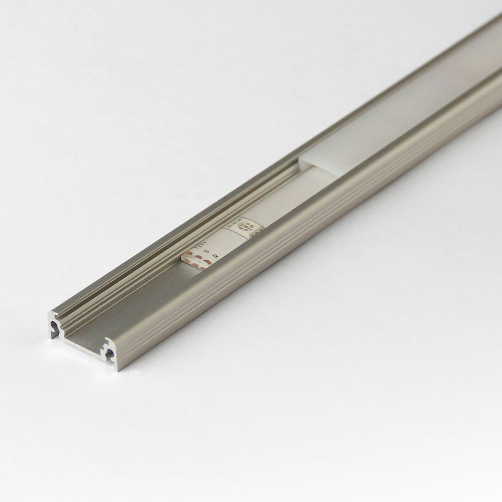Aufbauprofil flach 200cm Alu-eloxiert ohne Abdeckung für LED-Strips 2