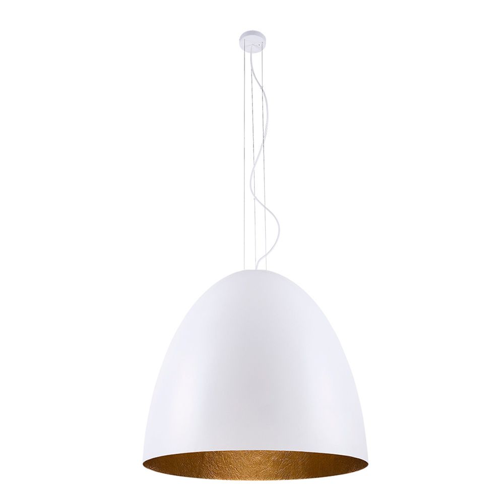 S.Luce Hängelampe Egg XL Ø 75cm Weiß, Goldfarben