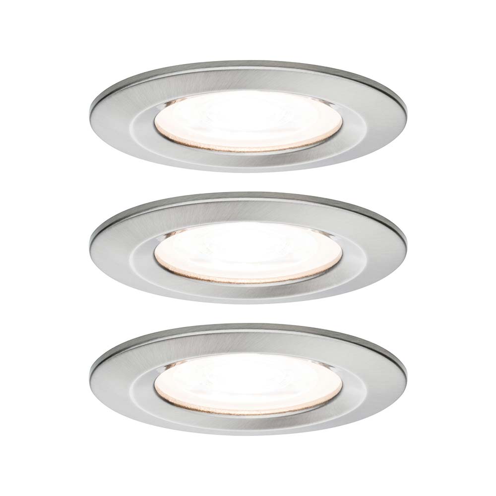 S.Luce Einbauleuchten-Set Nova rund starr LED IP44 3x6,5W 2700K GU10