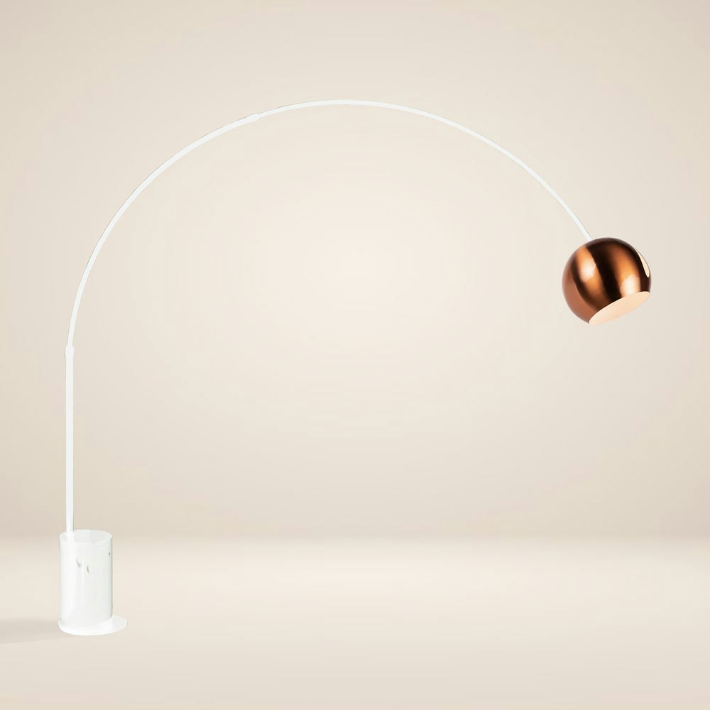s.luce Ball Design-Bogenlampe mit Marmorfuß modern 1