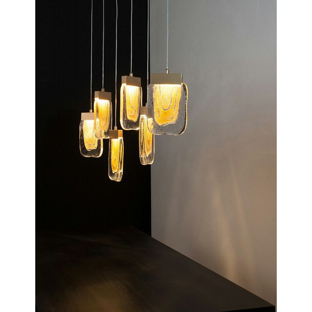 Nova Luce Grani LED Lampe à suspendre 6 flammes claire, or 1