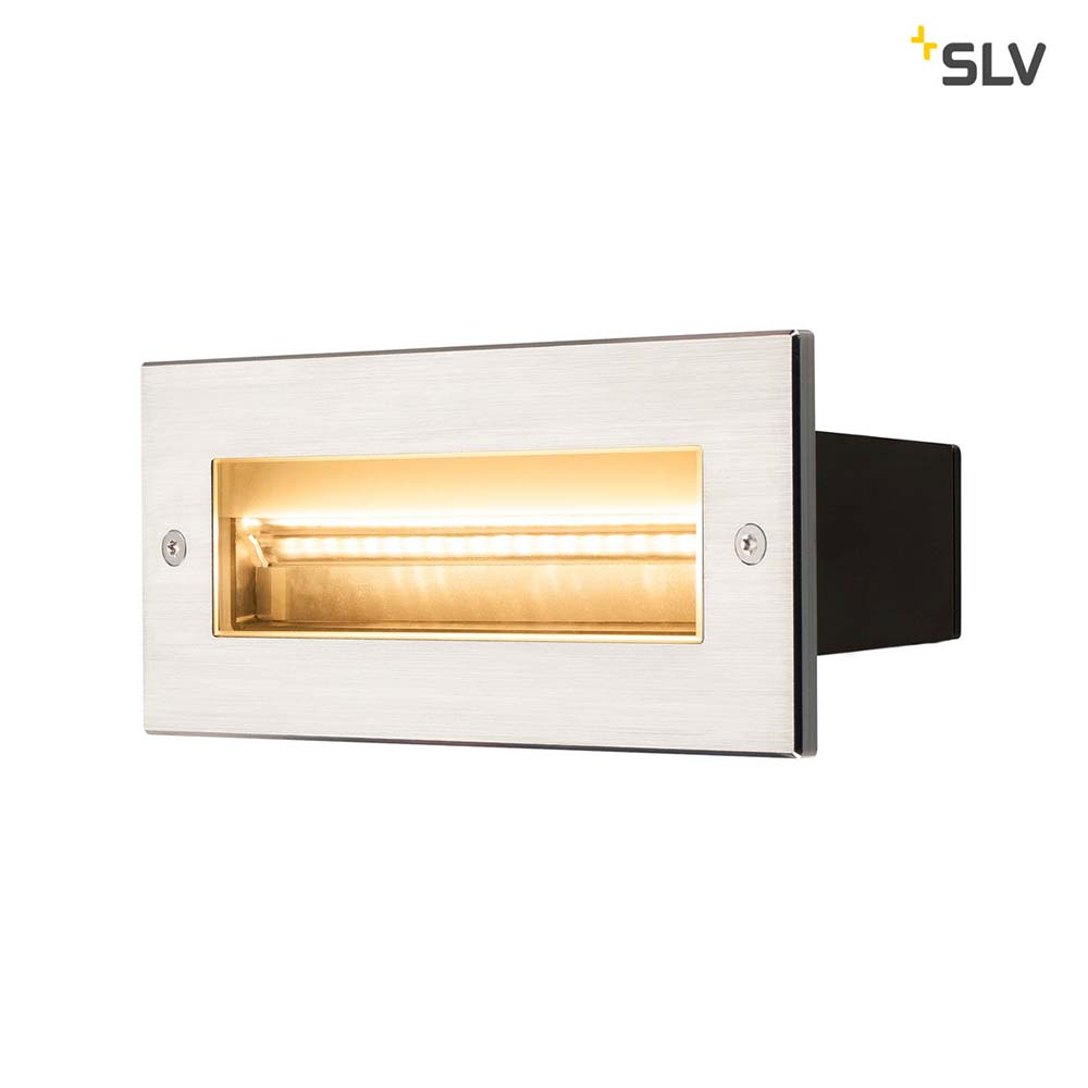 S.Luce SLV Brick Outdoor Wandeinbauleuchte LED 3000K Edelstahl IP67 850lm