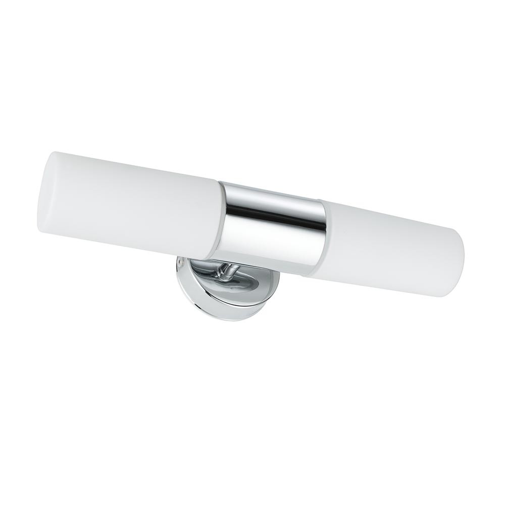 S.Luce Wandleuchte Lenia IP44 max. 2x40W E14 Chrom Opak Glas