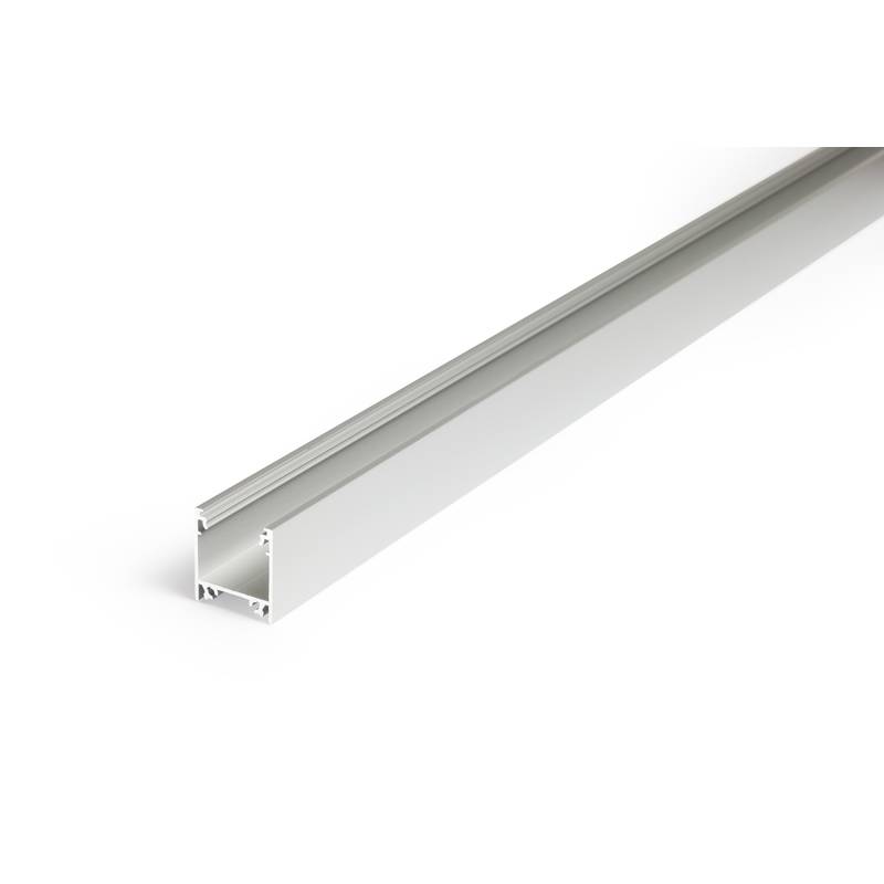 S.Luce Aufbauprofil tief 200cm Alu-eloxiert ohne Abdeckung für LED-Strips