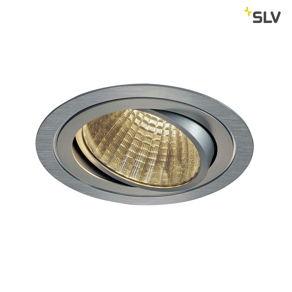 SLV New Tria LED DL Round Set Alu-Gebürstet 25W 30°, 3000K, inkl. Treiber, Clipf. 1