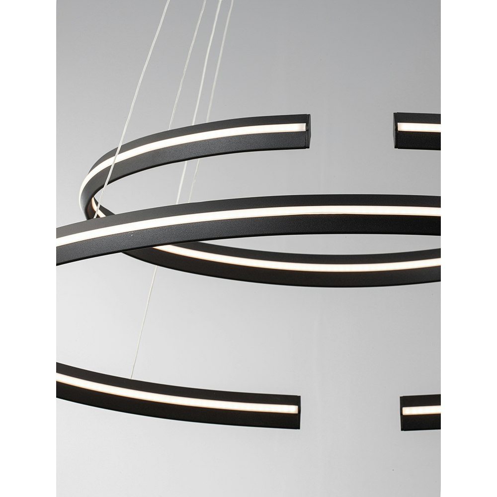 Nova Luce Torrente LED Lampe à suspendre 2 anneaux métal, acrylique thumbnail 6