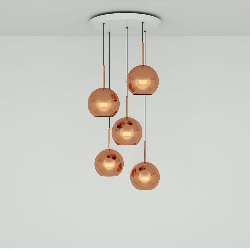 S.Luce Copper 5er Pendelleuchte Ø 25cm