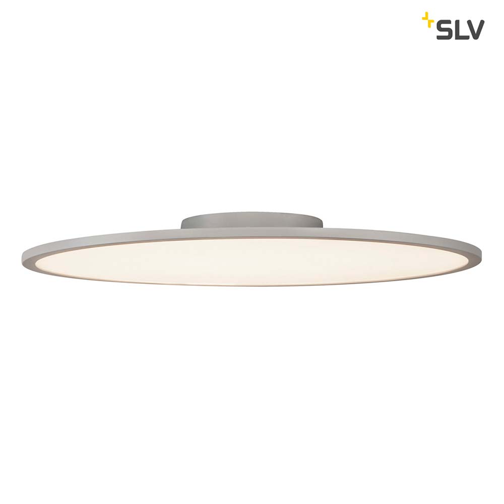 S.Luce SLV Panel 60 Rund LED Deckenaufbauleuchte Silbergrau 3000K