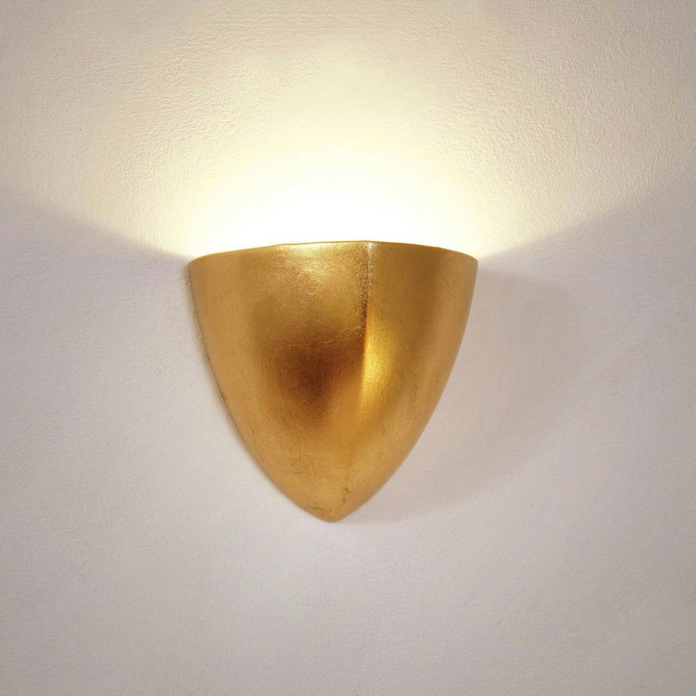 Lampada da parete Matteo Piccola in ceramica foglia oro 1