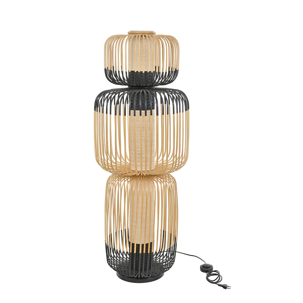 S.Luce Forestier Kombi-Stehlampe Bamboo Totem 3-flammig