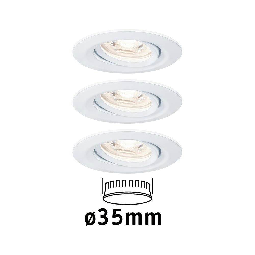 LED Einbauleuchte Nova Mini Basis-Set schwenkbar Rund 66mm Weiß zoom thumbnail 1