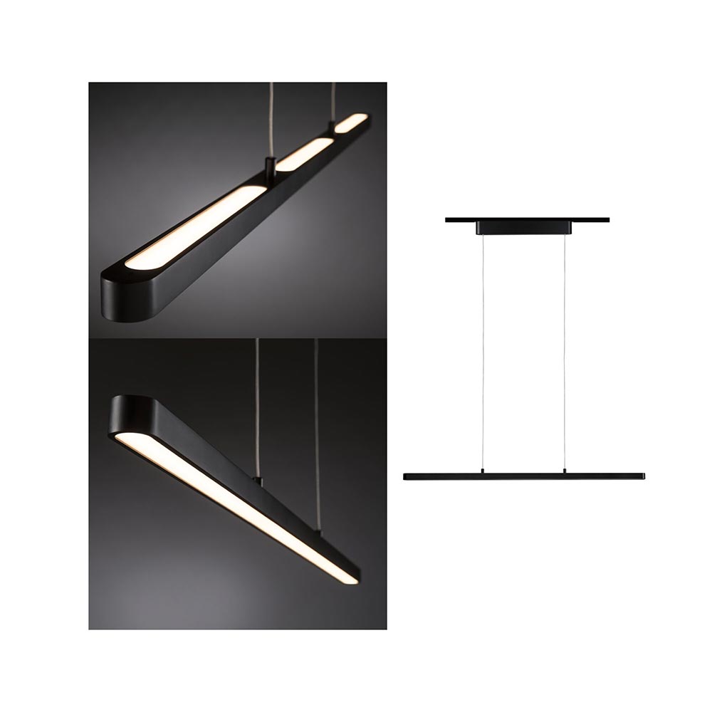 S.Luce U-Rail LED Pendelleuchte Lento Dimmbar Schwarz-Matt