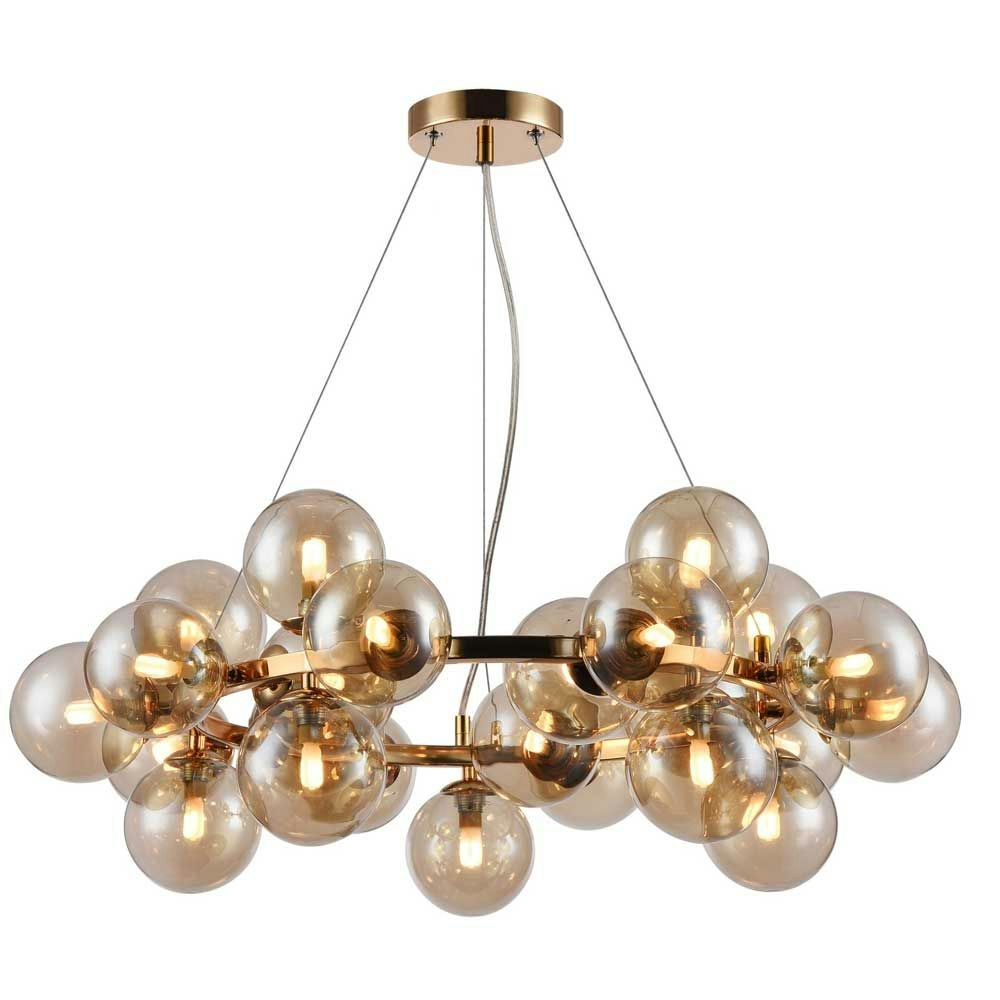 Lampada a sospensione Glamorous Glob Ø 70cm color oro 25 x vetro fumé 1