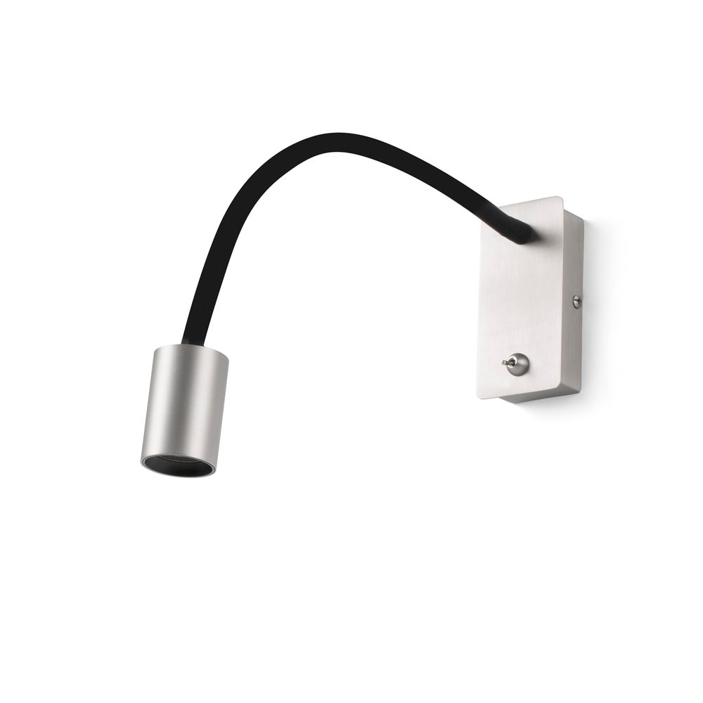 S.Luce LED Wand-Leseleuchte LESER Nickel-Satin, Schwarz