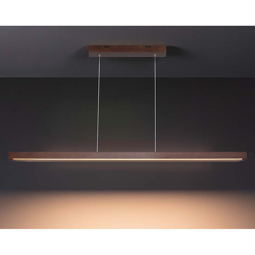 S.Luce LED Pendellampe Smal 100cm Touch-Dimmer 1330lm Nuss