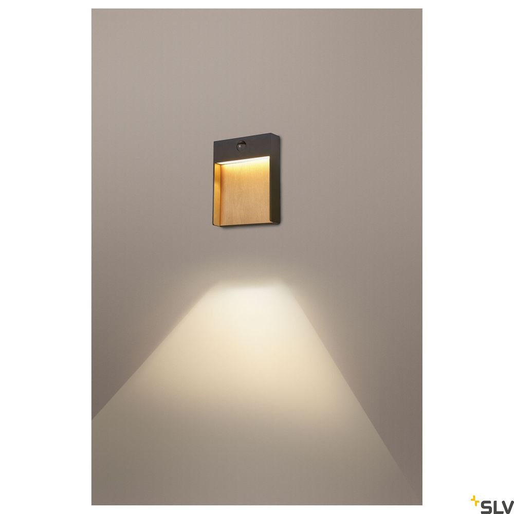 S.Luce Flatt Sensor LED Outdoor-Wandlampe 3000K Anthrazit, Braun