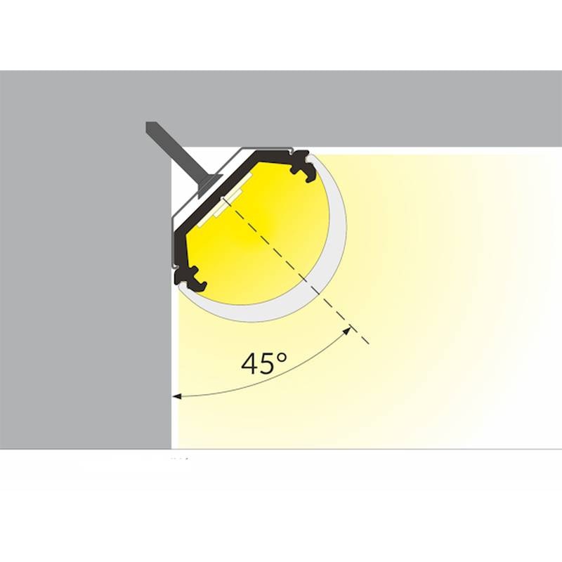 Aufbau-Eckprofil 45° 200cm Alu-eloxiert ohne Abdeckung für LED-Strips zoom thumbnail 3
