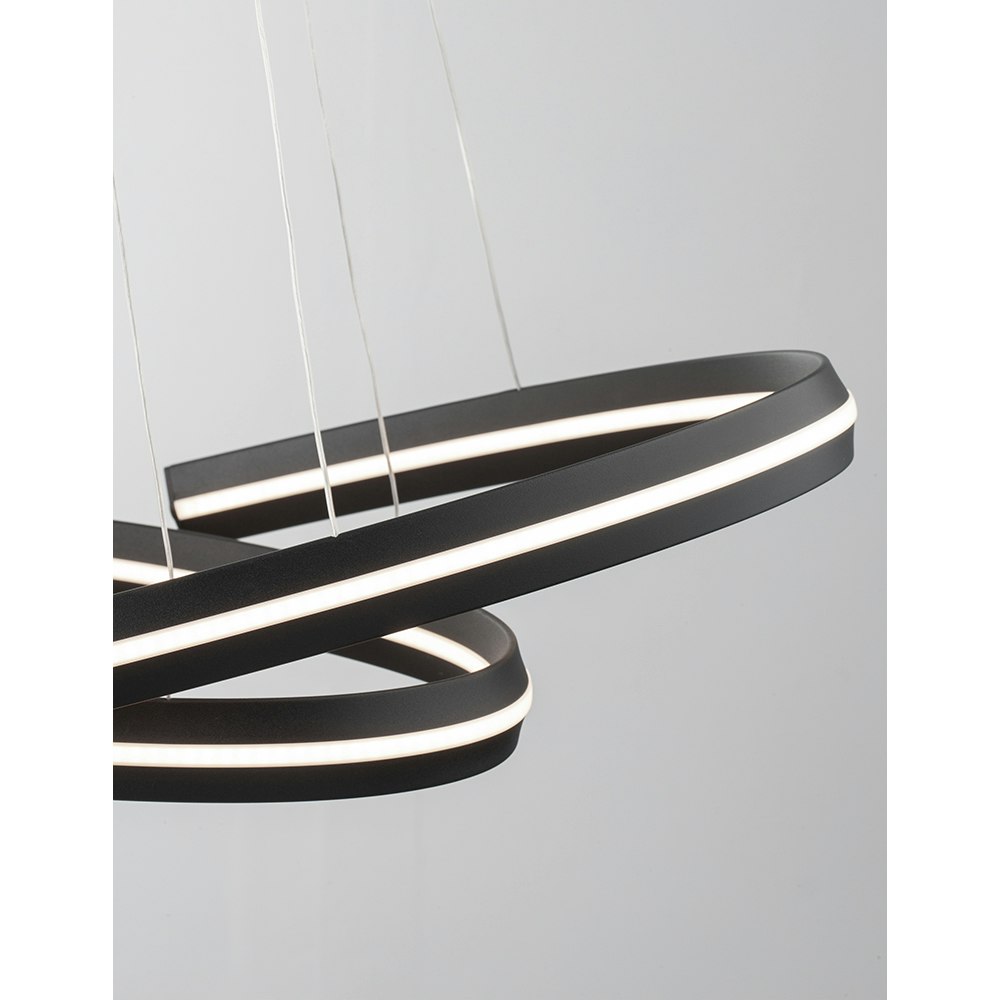 Nova Luce Torrente LED Lampe à suspendre 2 anneaux métal, acrylique thumbnail 4