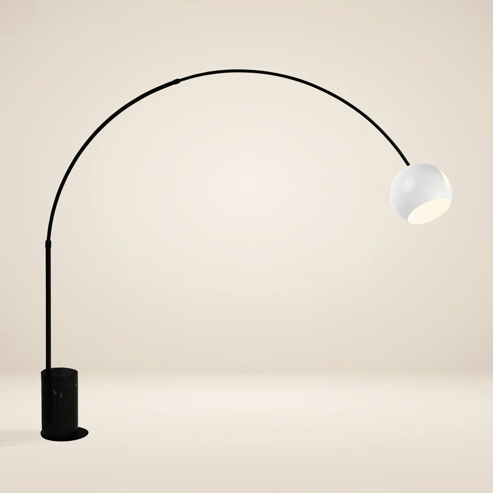 s.luce Ball Design-Bogenlampe mit Marmorfuß modern thumbnail 3