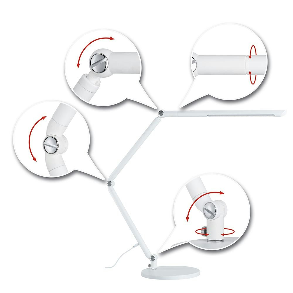 LED Schreibtischleuchte FlexBar Weiß mit 3-Stufen-Dimmer 2