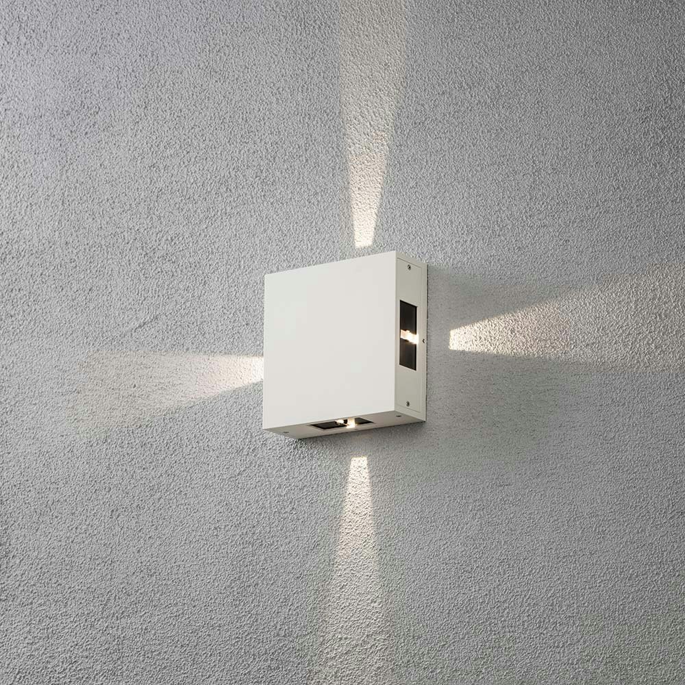 Cremona LED Außen-Wandleuchte 4er-Lichtstrahl einstellbar Weiß thumbnail 5