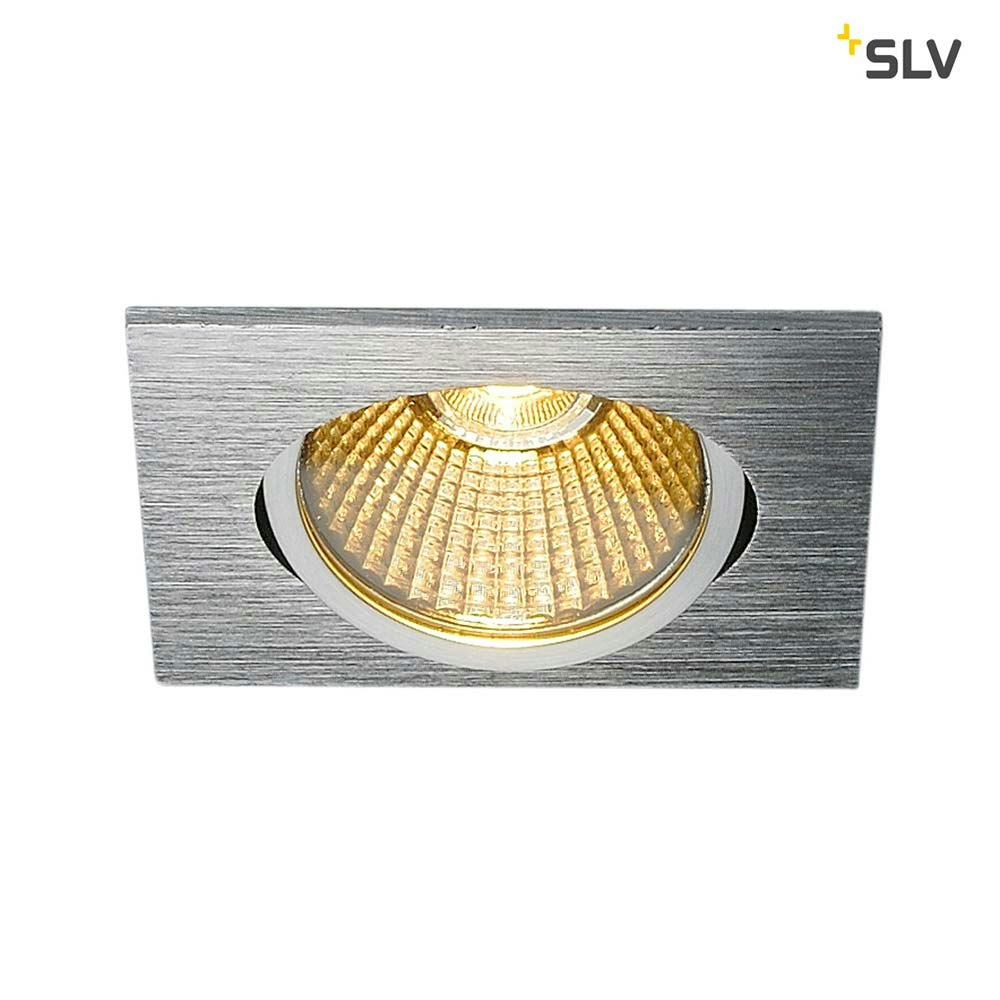 SLV New Tria Eckig LED Einbauleuchte Alu-Gebürstet 1800-3000K zoom thumbnail 2