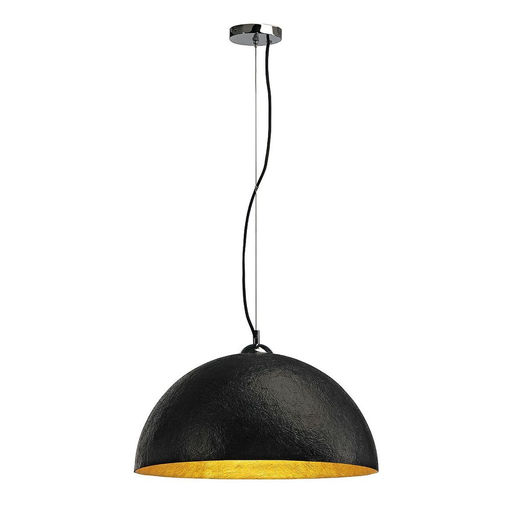 S.Luce SLV Forchini Pendelleuchte PD-1 rund schwarz/gold E27 max. 40W