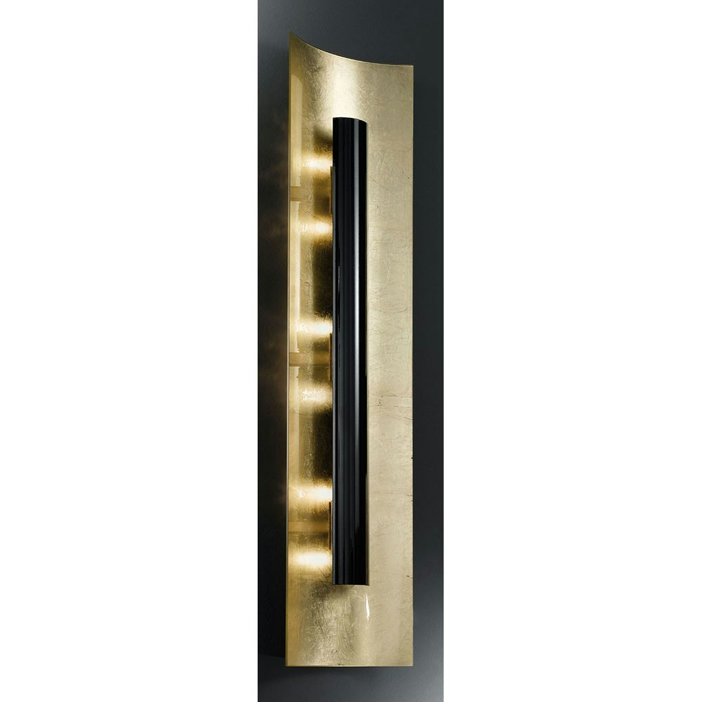 Aura Gold Wand- & Deckenleuchte 4-flammig Schwarz 100cm 