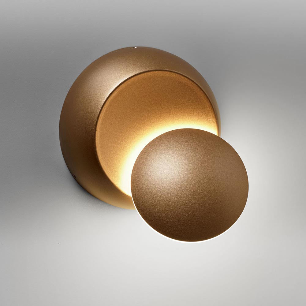 S.Luce Drehbare LED-Wandleuchte Moon 350lm Goldfarben