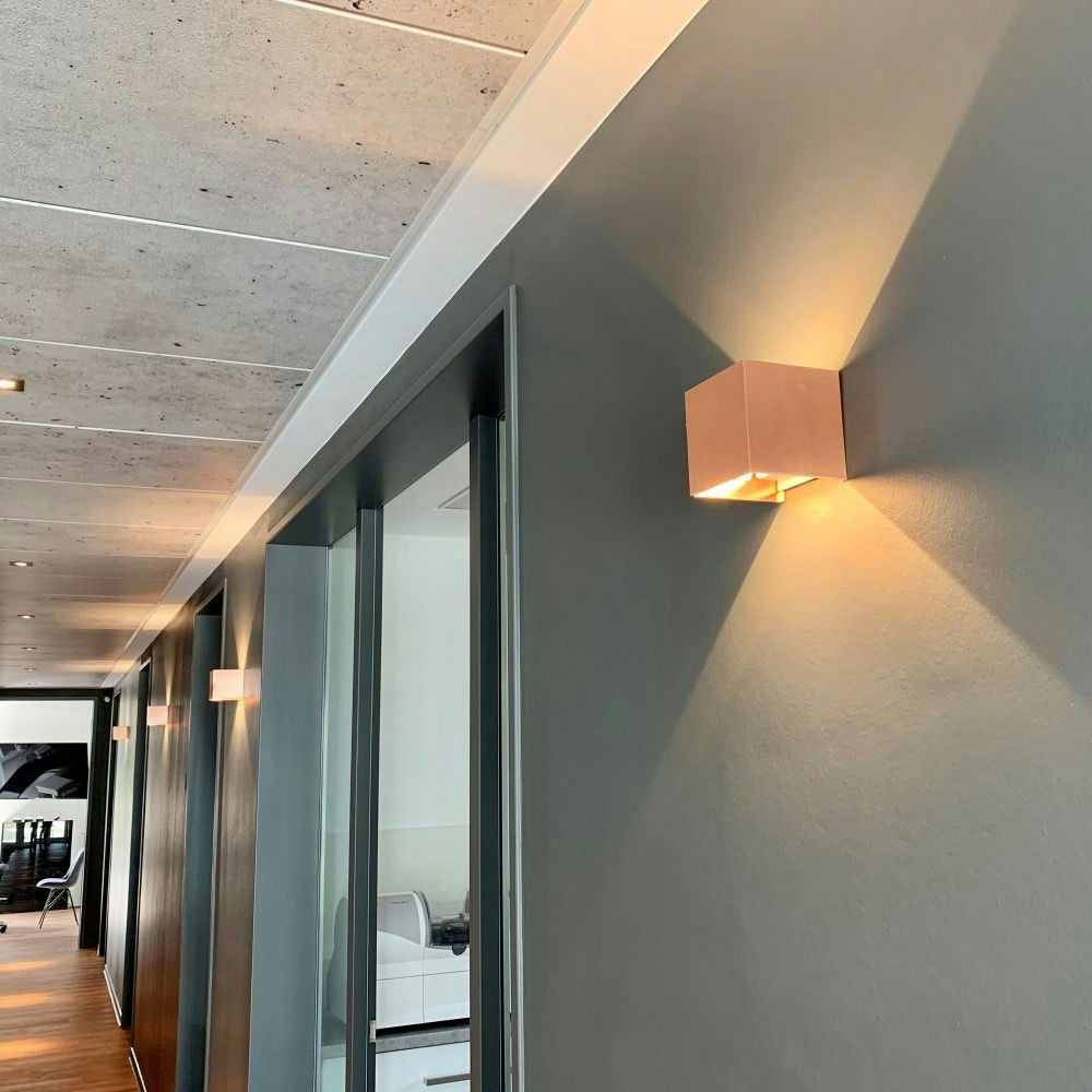 s.luce Ixa LED Lampada da parete ad angolo regolabile per interni ed  esterni IP44 » Quadrato, Foglia d'oro