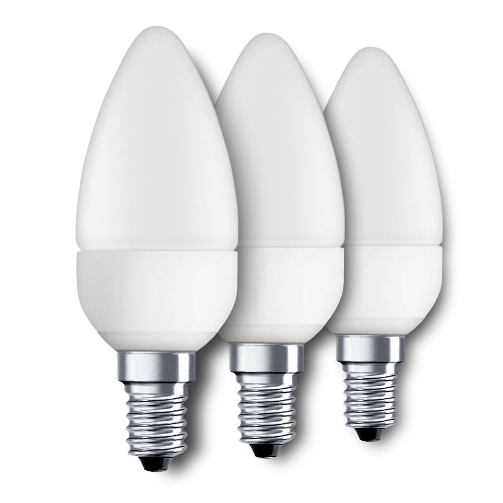 S.Luce E14 LED Kerze 3er Set Warmweiß 3000K 320lm 4W