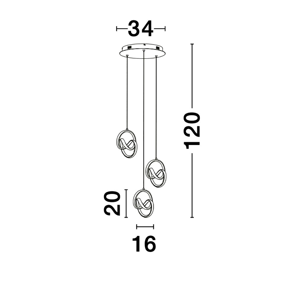 Nova Luce Rings LED Hängelampe Aufhängung Schwarz zoom thumbnail 6
