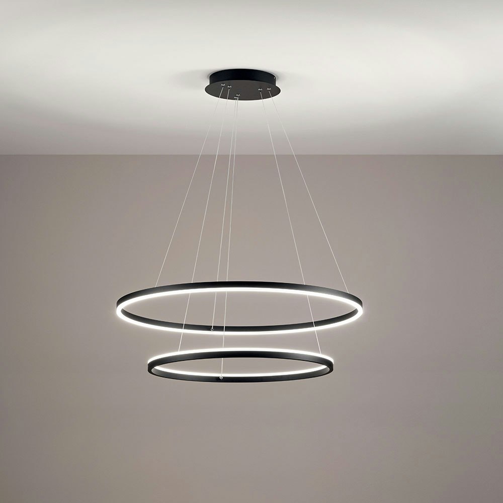 Fabas Luce Giotto LED Hängelampe Ring Schwarz 