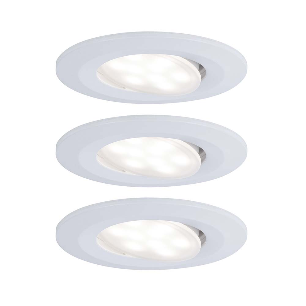 S.Luce 3er-Set LED Einbauleuchten Calla IP65 3-Stufen White-Switch Weiß