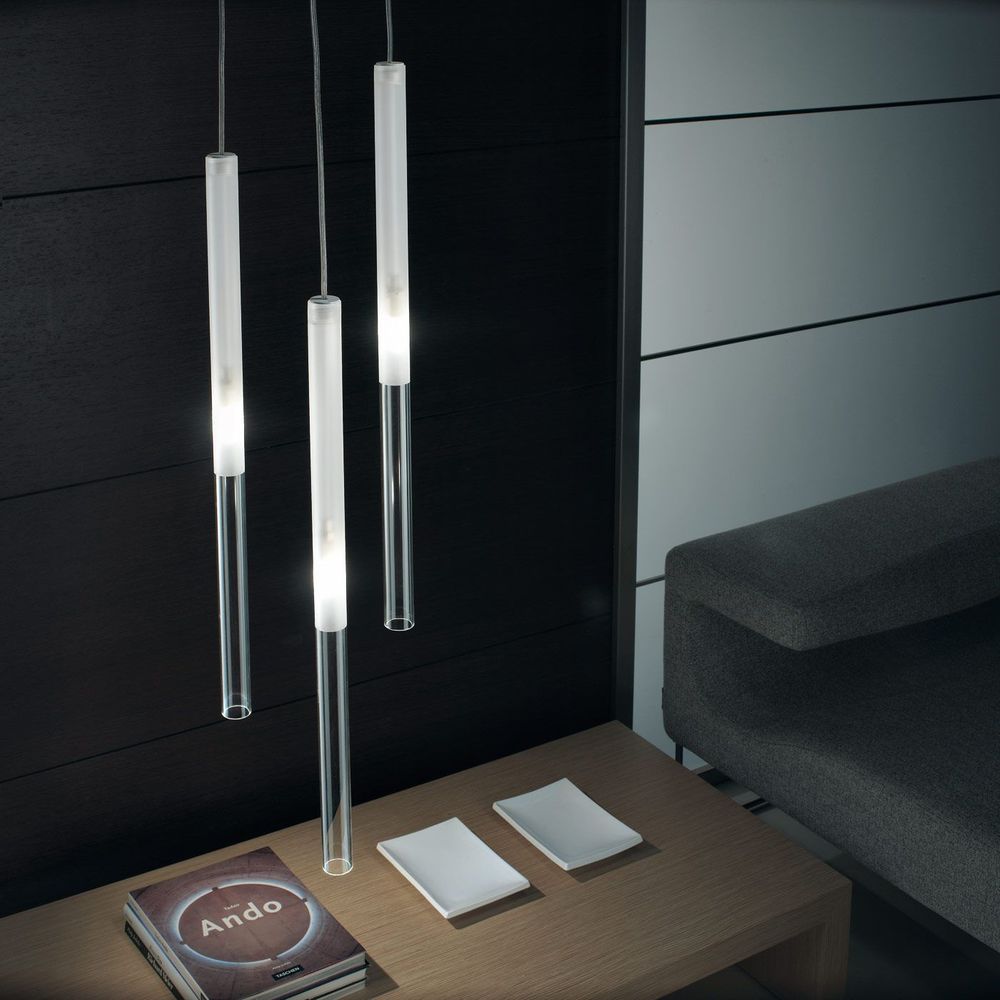 S.Luce Candle LED-Pendelleuchte Glaszylinder