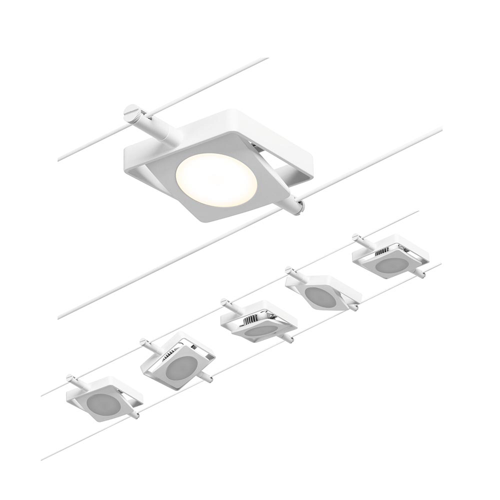 S.Luce CorDuo LED Seilsystem Mac Basis-Set Weiß, Chrom