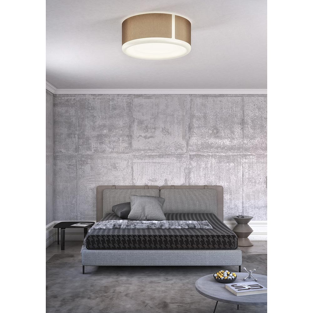 S.Luce Molto Luce Apollo LED Deckenlampe Ø 45cm Textil Anthrazit Dimmbar