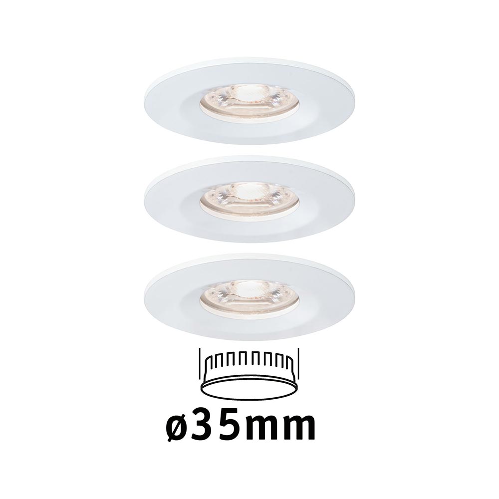 S.Luce LED Einbauleuchte Nova Mini Basis-Set starr Rund 6,5cm Weiß-Matt