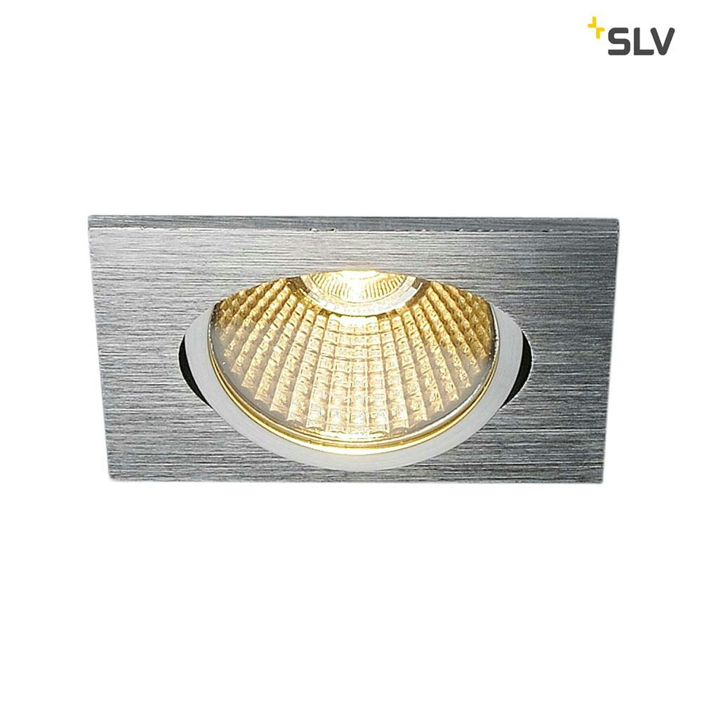 SLV New Tria Eckig LED Einbauleuchte Alu-Gebürstet 1800-3000K zoom thumbnail 1